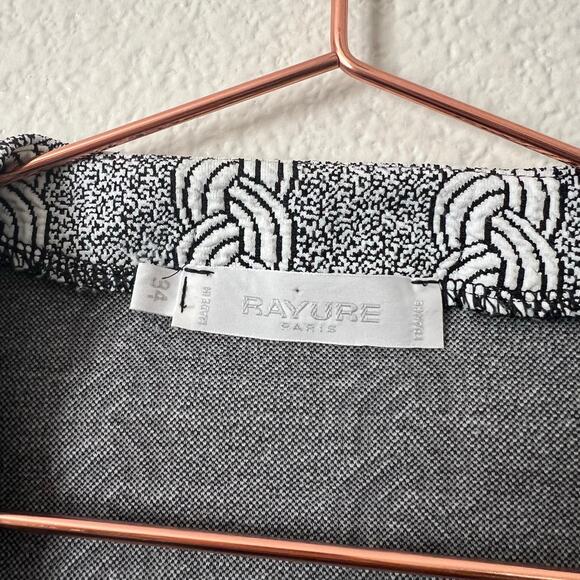 Rayure Paris Asymmetrical Moto Zip Vest Top textured braid knit black white - Picture 3 of 4